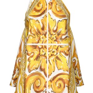 Dolce & Gabbana Majolica-print halterneck topy