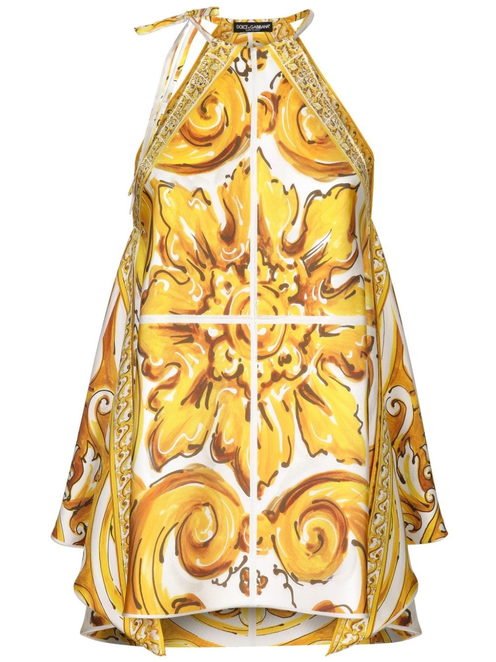 Dolce & Gabbana Majolica-print halterneck topy