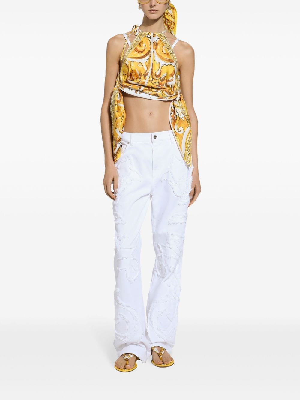 Dolce & Gabbana Majolica-print halterneck topy - Image 3