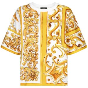 Dolce & Gabbana Majolica-print cotton T-shirt