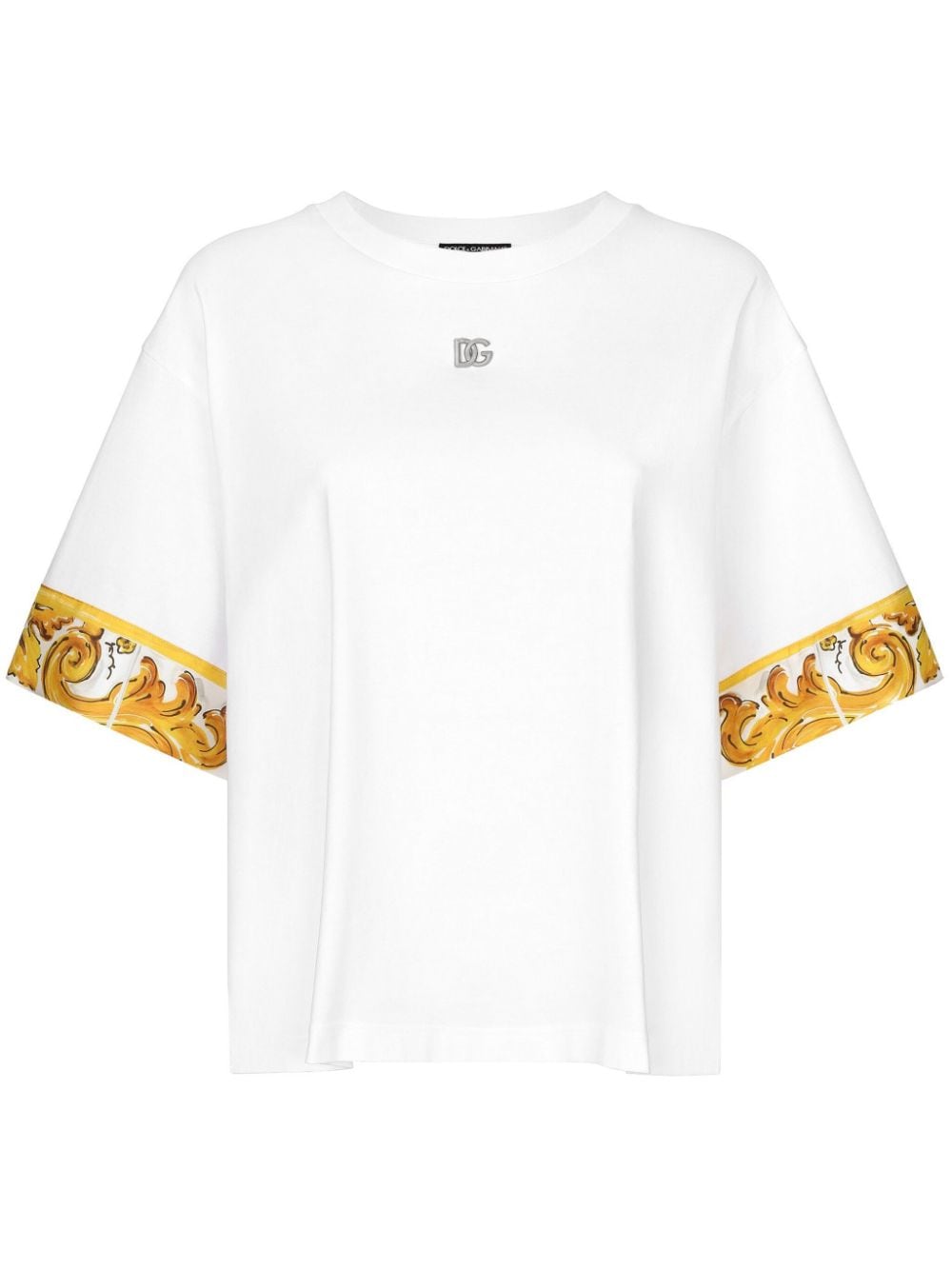 Dolce & Gabbana Majolica-trim cotton T-shirt