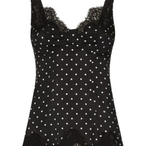 Dolce & Gabbana polka dot-print lace top