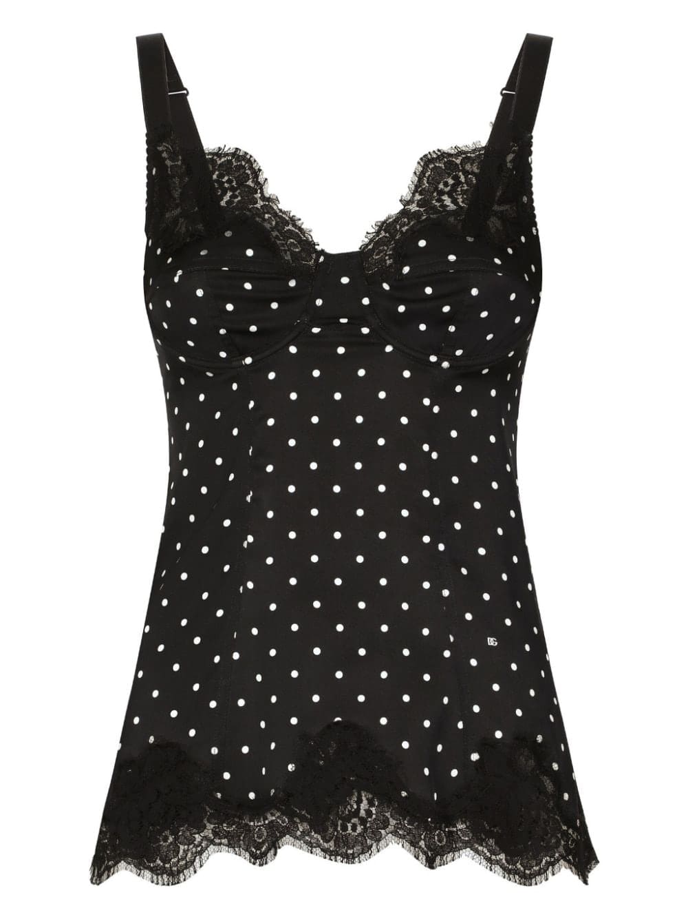 Dolce & Gabbana polka dot-print lace top