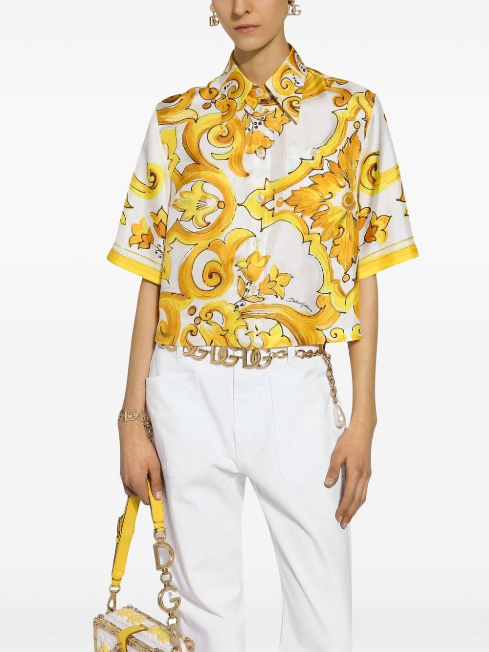 Dolce & Gabbana Majolica-print silk shirt - Image 5