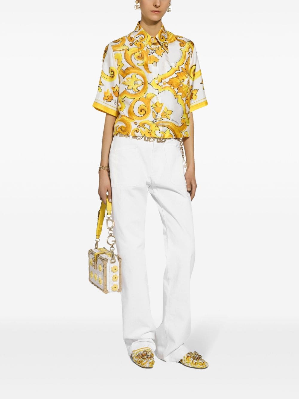 Dolce & Gabbana Majolica-print silk shirt - Image 2