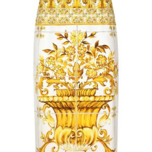 Dolce & Gabbana  Majolica-print silk pencil skirt