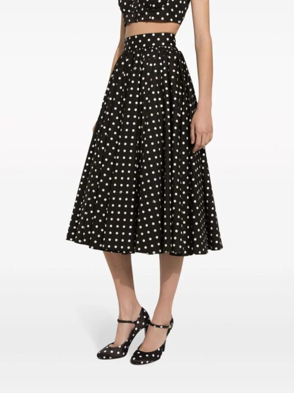 Dolce & Gabbana  polka-dot cotton midi skirt - Image 4