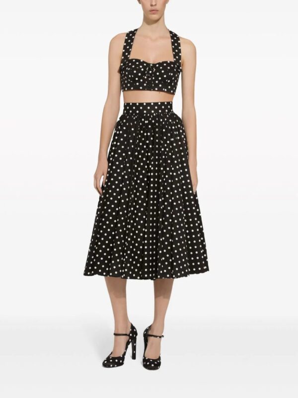 Dolce & Gabbana  polka-dot cotton midi skirt - Image 2