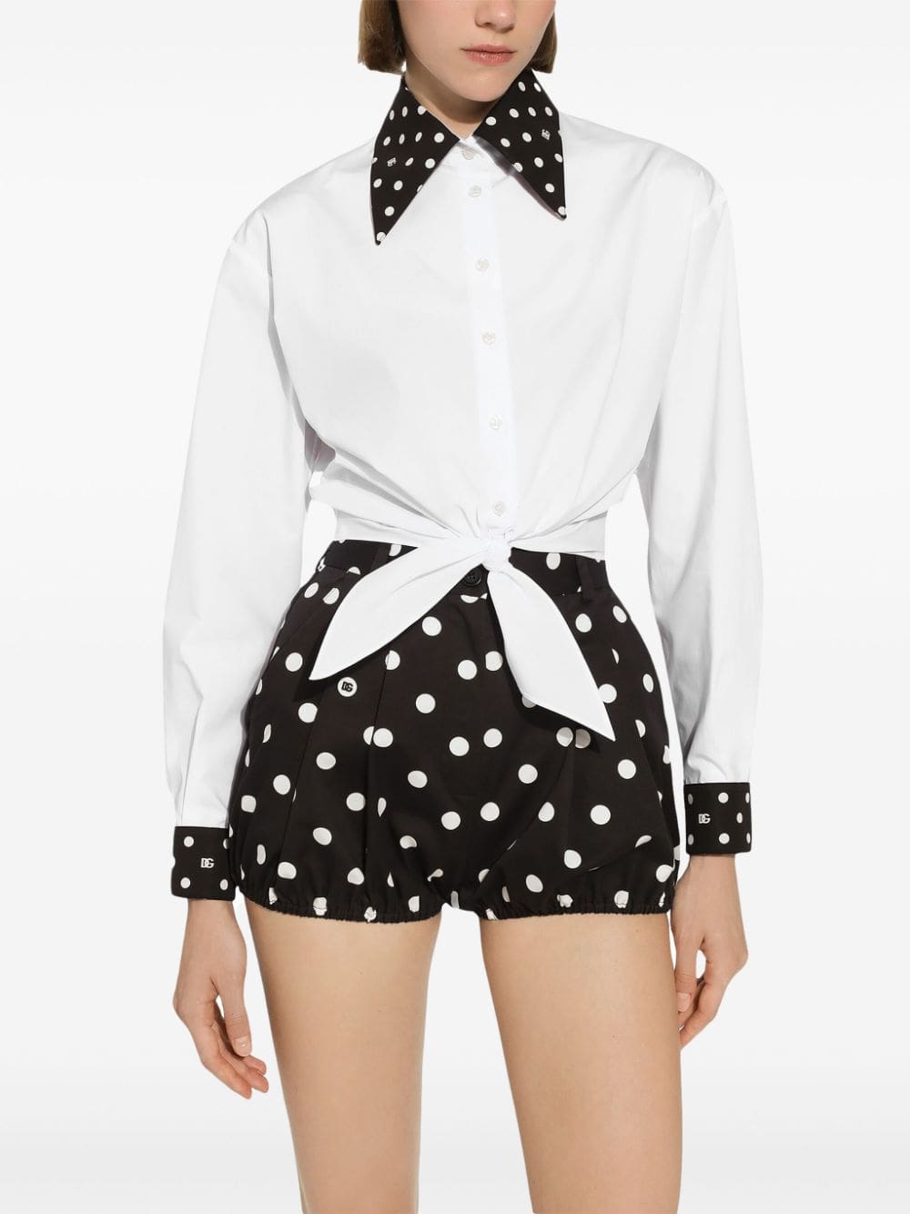 Dolce & Gabbana polka-dot print cropped shirt - Image 4