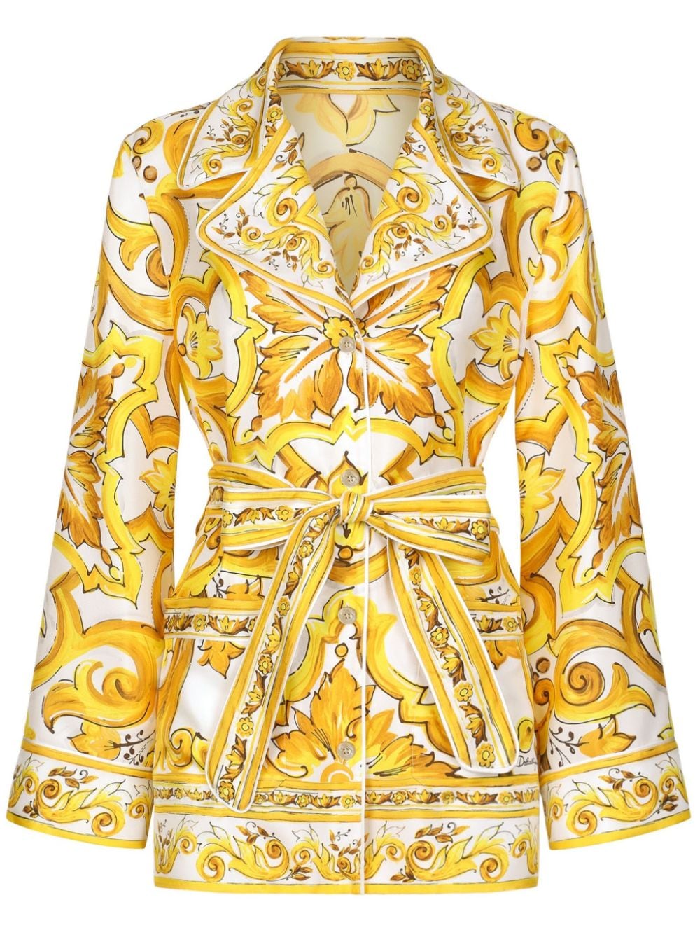 Dolce & Gabbana Majolica-print belted shirt