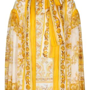 Dolce & Gabbana Majolica-print silk blouse