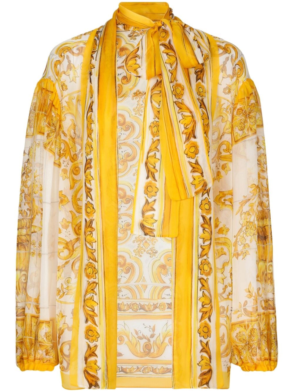 Dolce & Gabbana Majolica-print silk blouse
