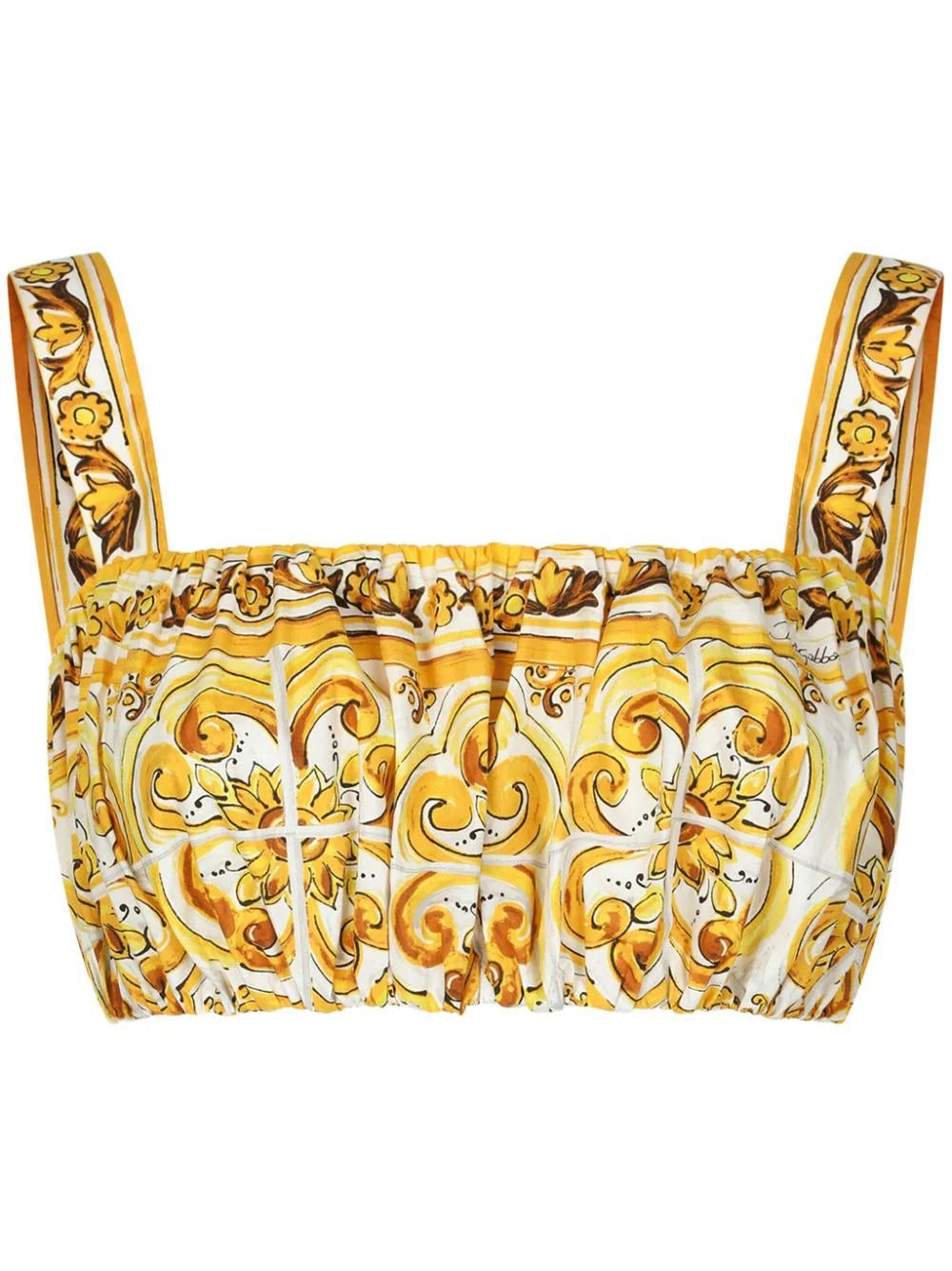 Dolce & Gabbana Majolica-print cotton crop top