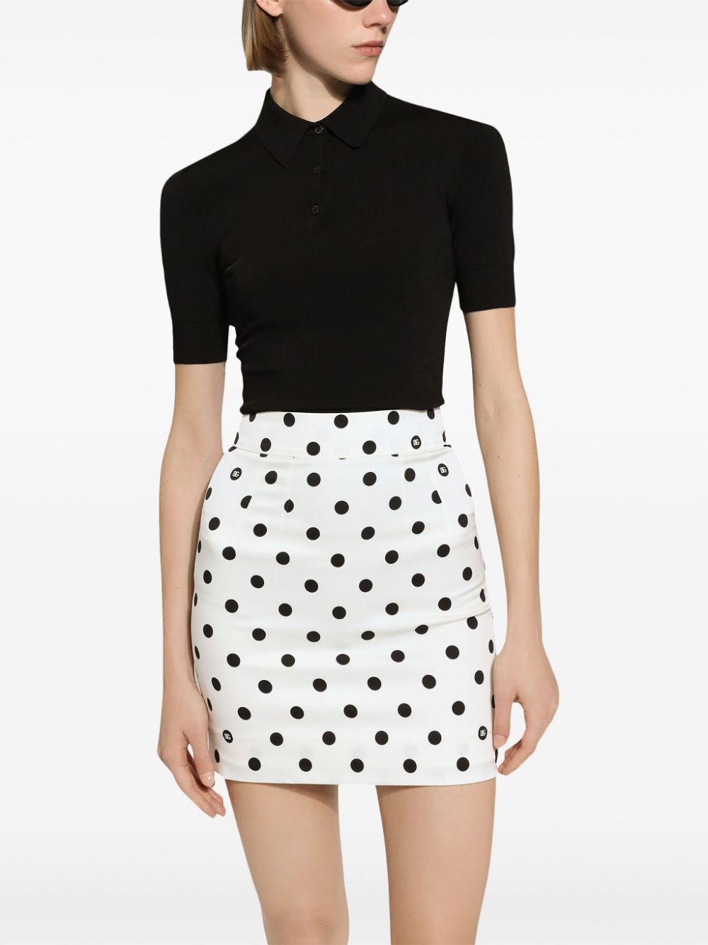 Dolce & Gabbana short-sleeve fine-knit polo shirt - Image 3