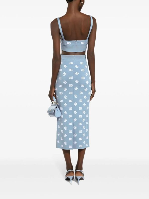 Dolce & Gabbana  logo-print straight skirt - Image 4