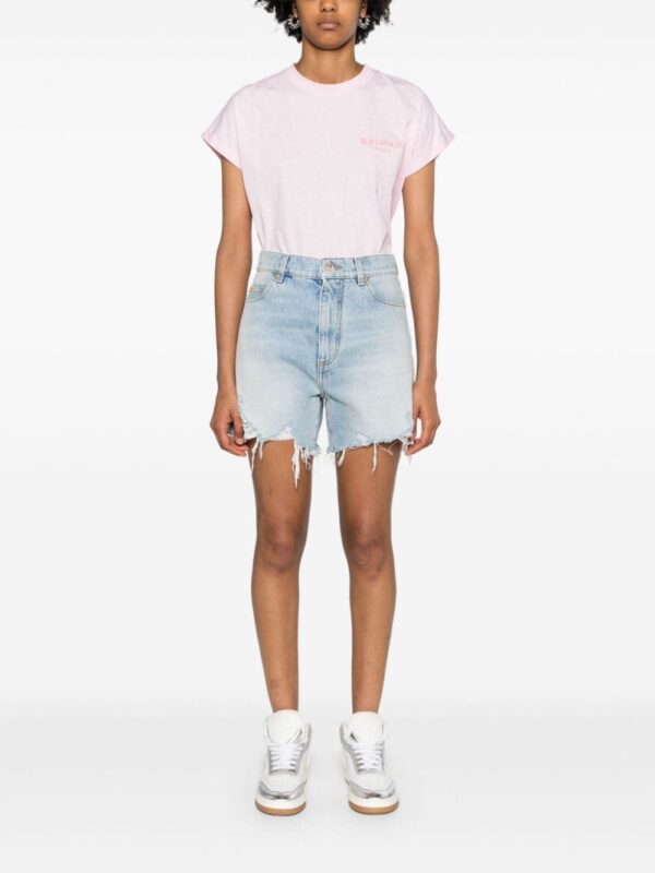 Balmain flocked-logo cotton T-shirt - Image 2