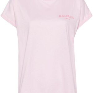 Balmain flocked-logo cotton T-shirt