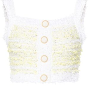 Balmain striped tweed crop top