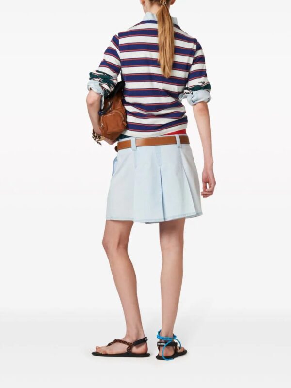 Miu Miu  low-rise pleated chambray skirt - Image 3