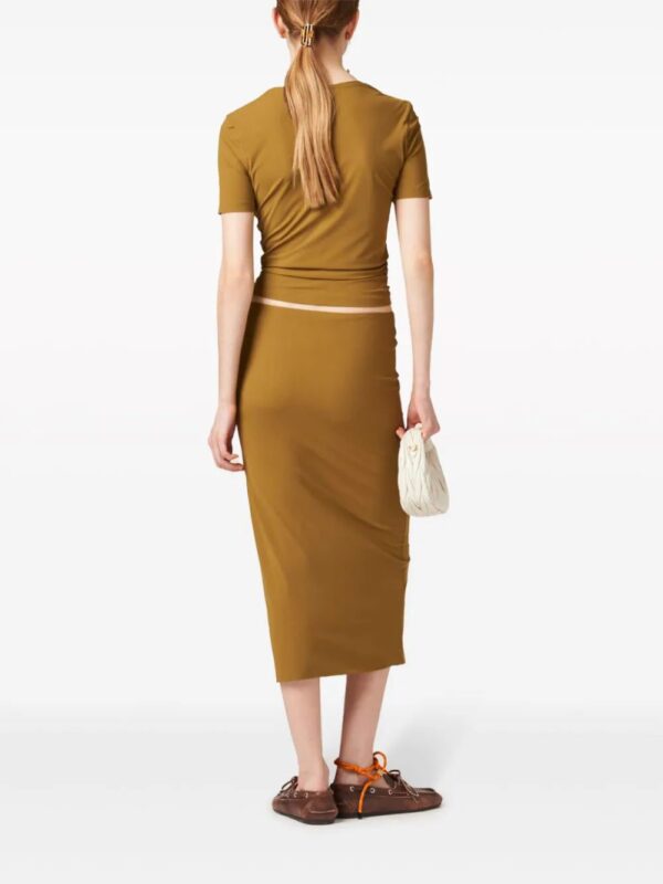 Miu Miu  rubberized-logo midi skirt - Image 3