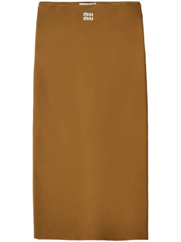 Miu Miu  rubberized-logo midi skirt