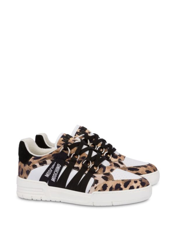Moschino cheetah-print lace-up sneakers - Image 2