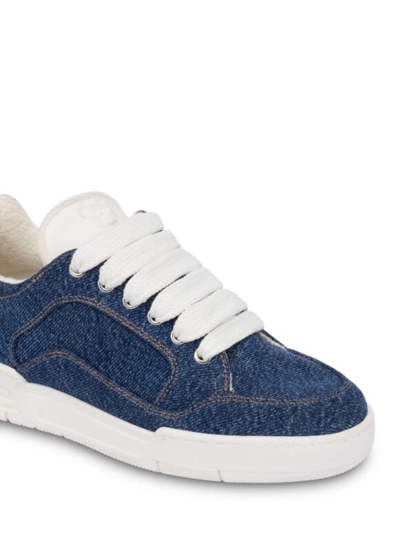 Moschino logo-print chunky denim sneakers - Image 3