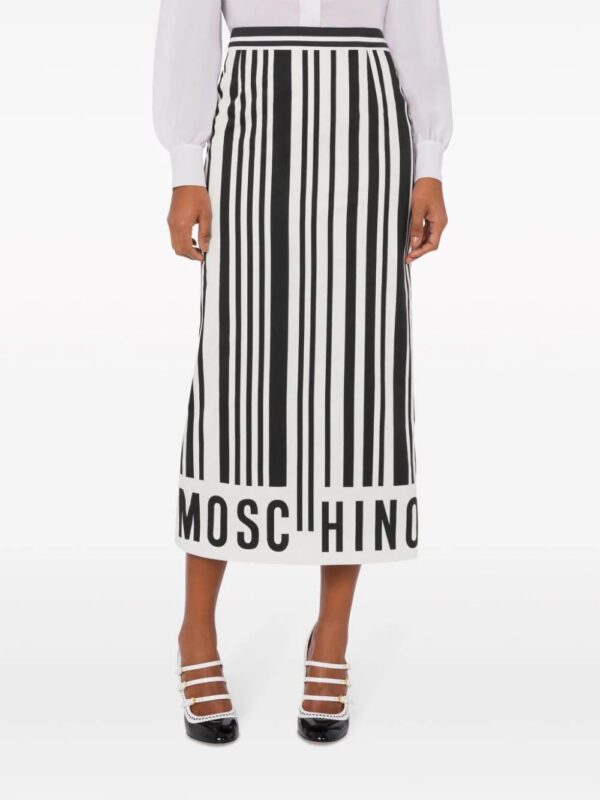 Moschino  logo-print striped skirt - Image 2