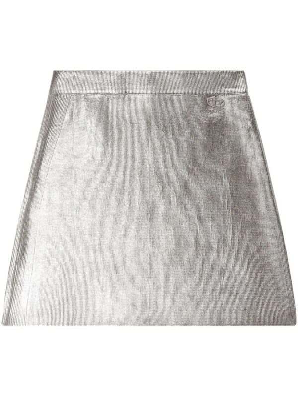 Diesel  M-Isi metallic cotton mini skirt
