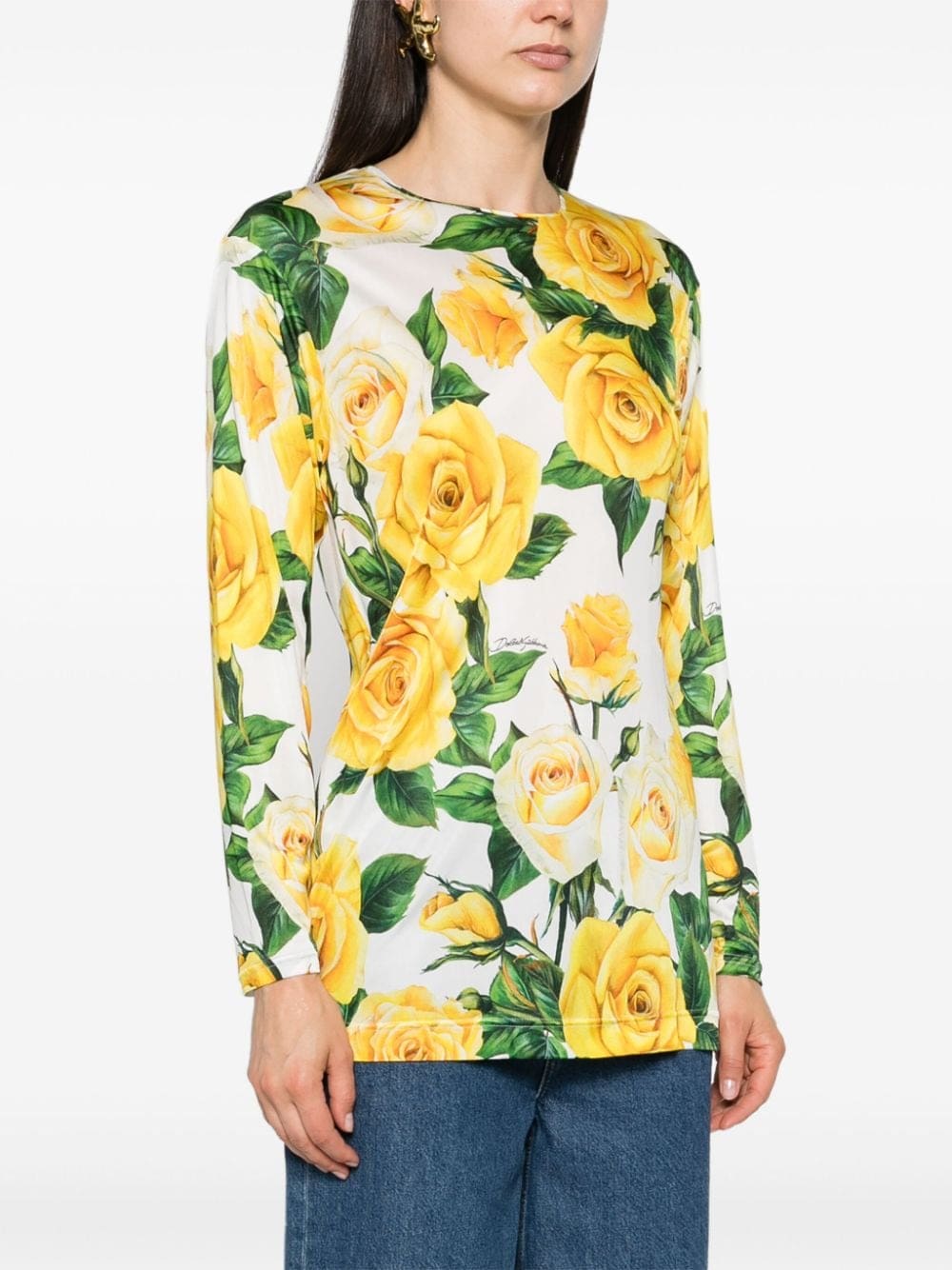 Dolce & Gabbana floral-print long-sleeve blouse - Image 3