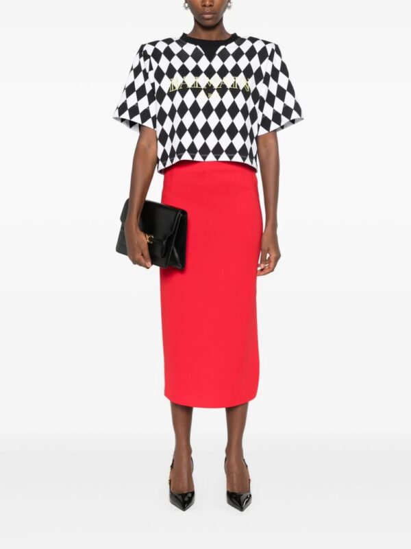 Balmain  diamond-print cropped T-shirt - Image 2