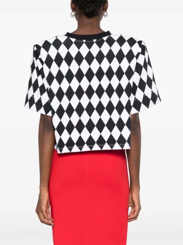 Balmain  diamond-print cropped T-shirt - Image 4
