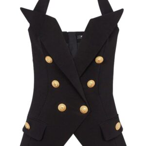 Balmain  tailored double-breasted halterneck top
