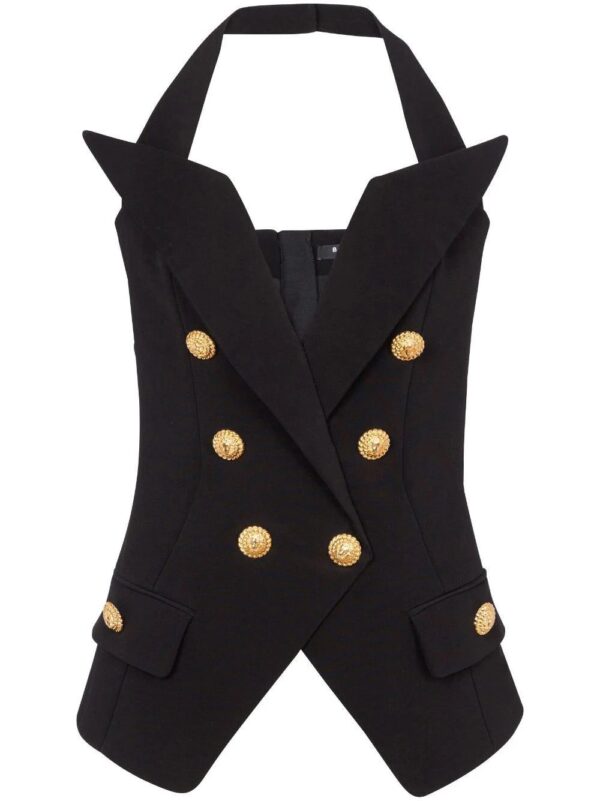 Balmain  tailored double-breasted halterneck top