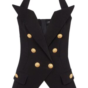 Balmain  tailored double-breasted halterneck top