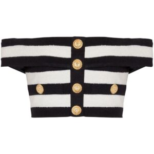 Balmain off-shoulder striped top