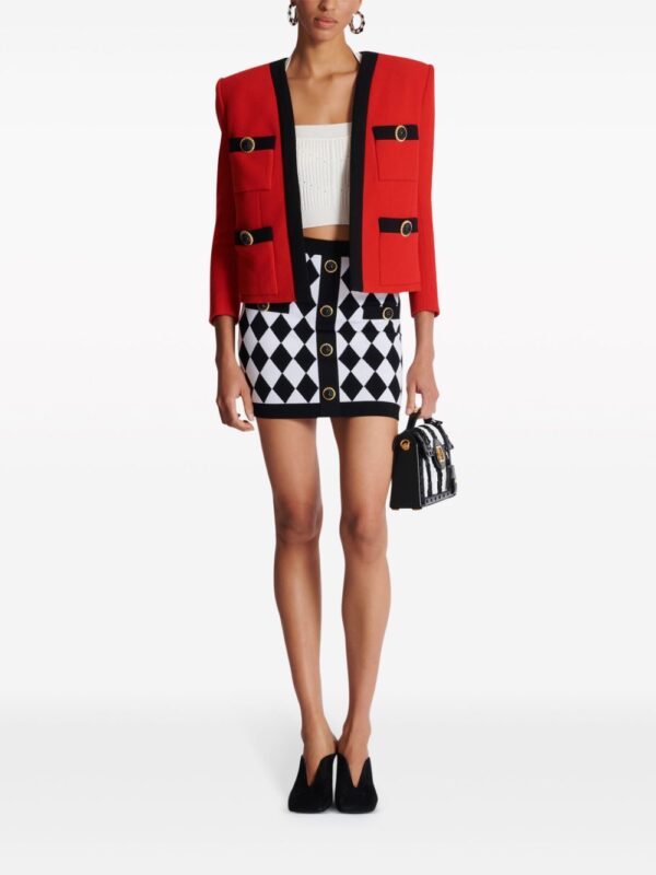 Balmain  diamond-intarsia knitted miniskirt - Image 2