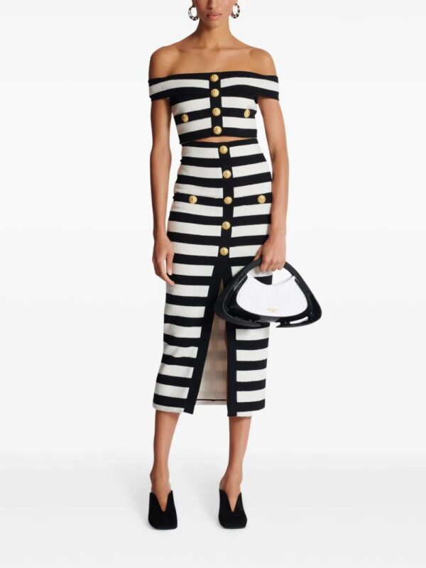 Balmain  striped knitted midi skirt - Image 2