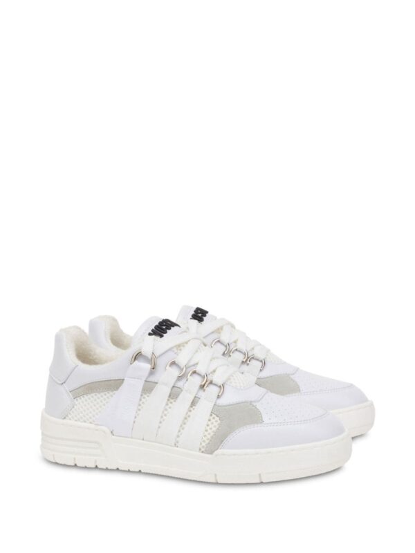 Moschino logo-tape leather sneakers - Image 2