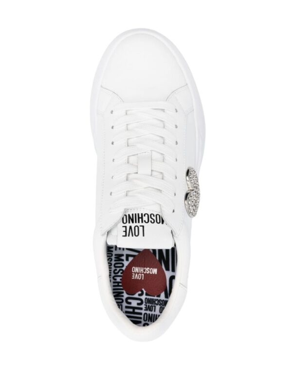 Love Moschino logo-print leather sneakers - Image 4