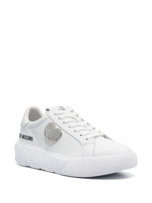 Love Moschino logo-print leather sneakers - Image 2