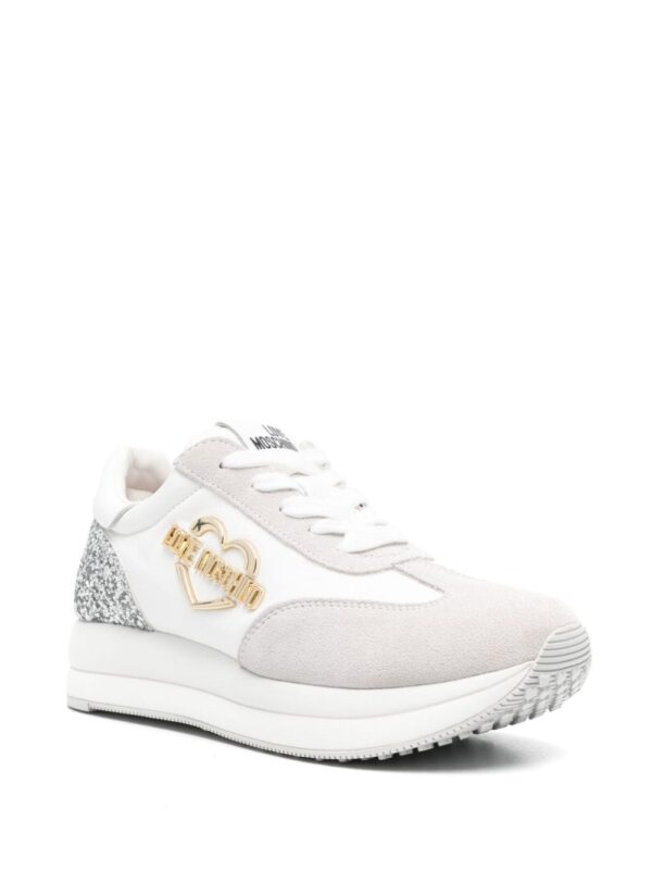 Love Moschino logo-plaque suede sneakers - Image 2