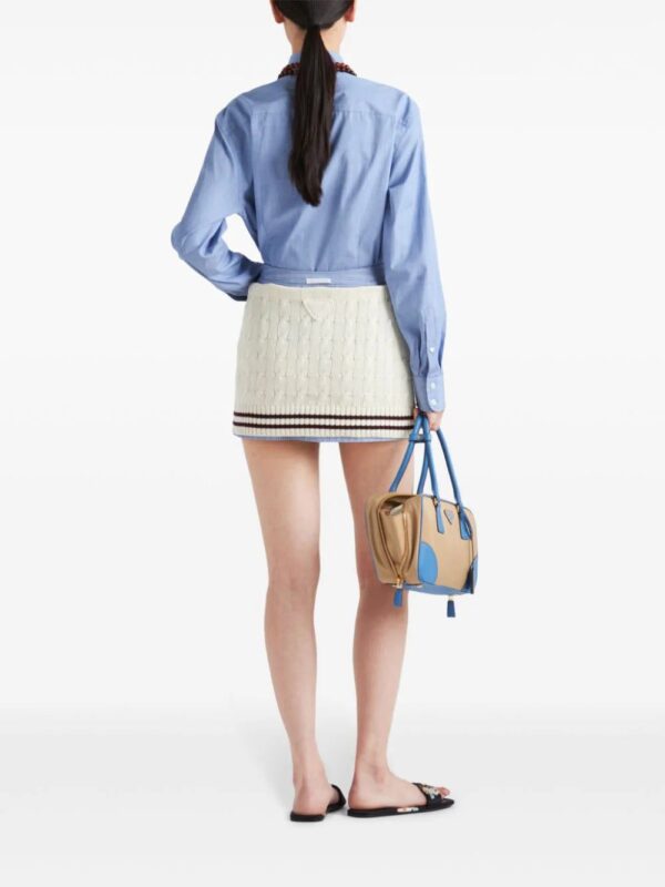 Prada  cable-knit cotton mini skirt - Image 3