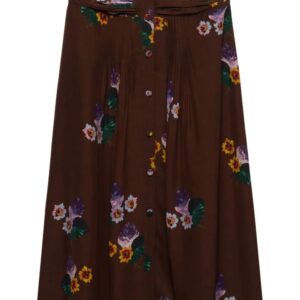 Prada  floral-print midi skirt