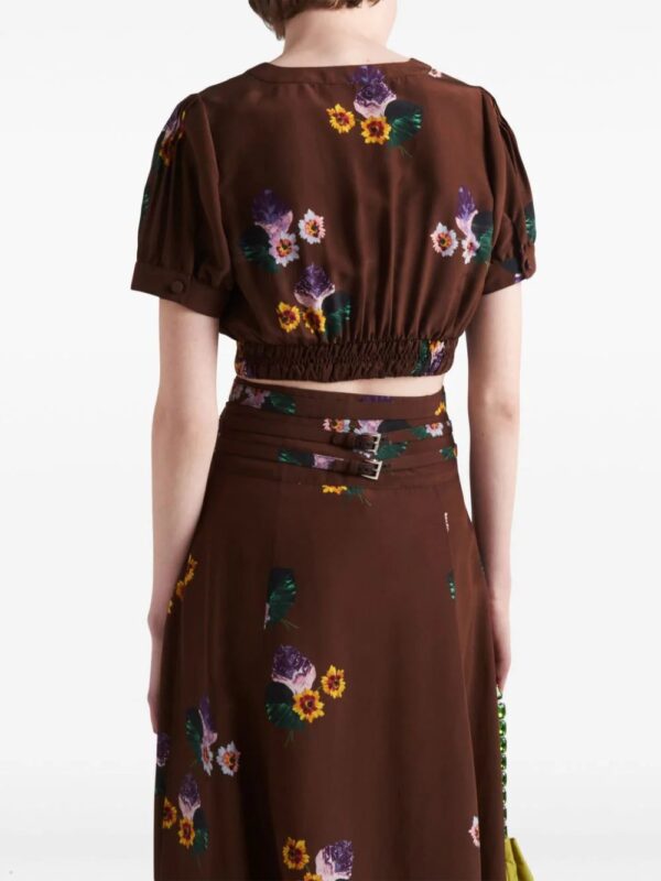 Prada  floral-print midi skirt - Image 3