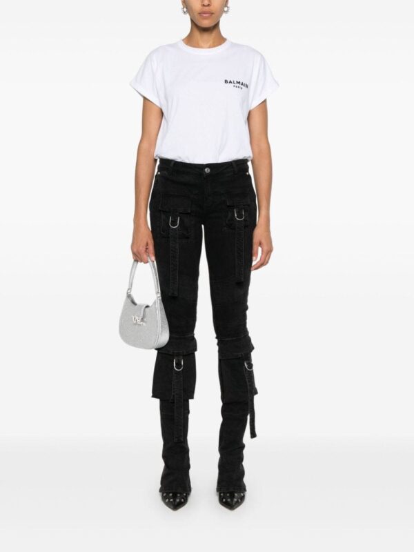 Balmain flocked-logo cotton T-shirt - Image 2