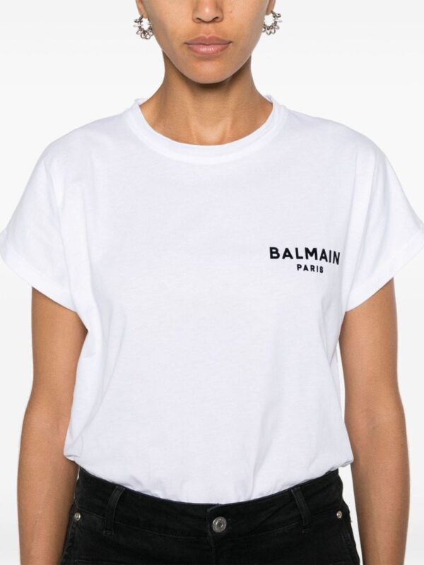 Balmain flocked-logo cotton T-shirt - Image 5