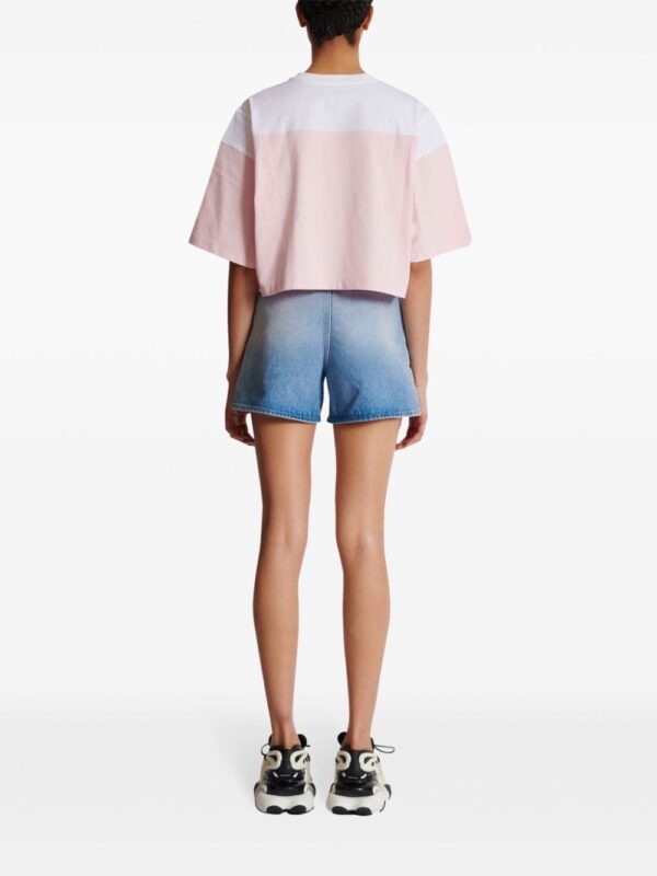 Balmain logo-embroidered panelled T-shirt - Image 4