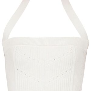 Balmain knitted halterneck crop top