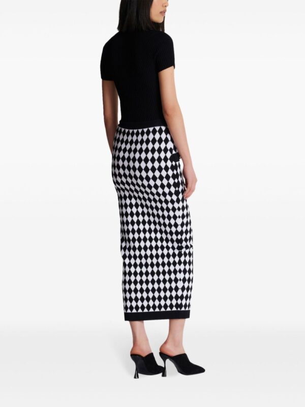 Balmain  diamond-intarsia knitted midi skirt - Image 4